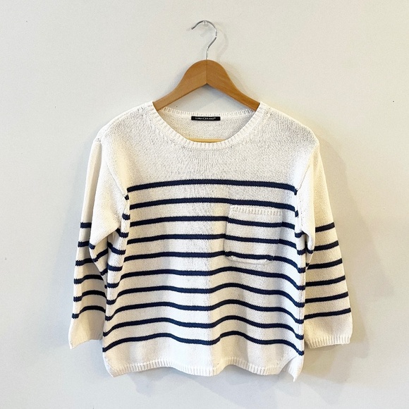 Luisa Cerano striped cotton sweater size 8 - Picture 1 of 6